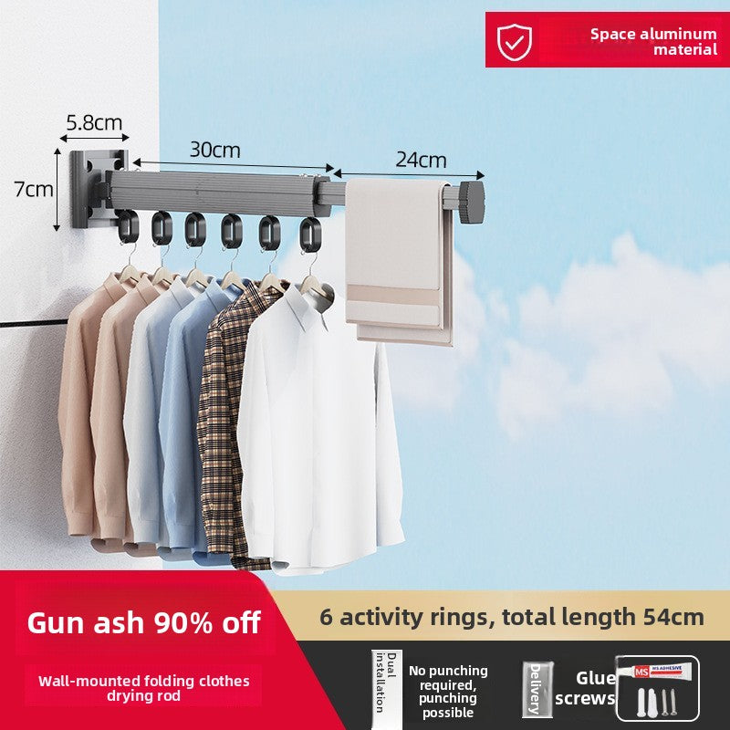 Telescopic Suction Cup Clothes Drying Rack