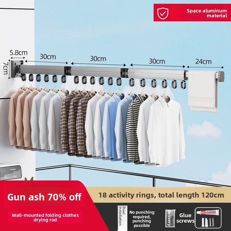 Telescopic Suction Cup Clothes Drying Rack
