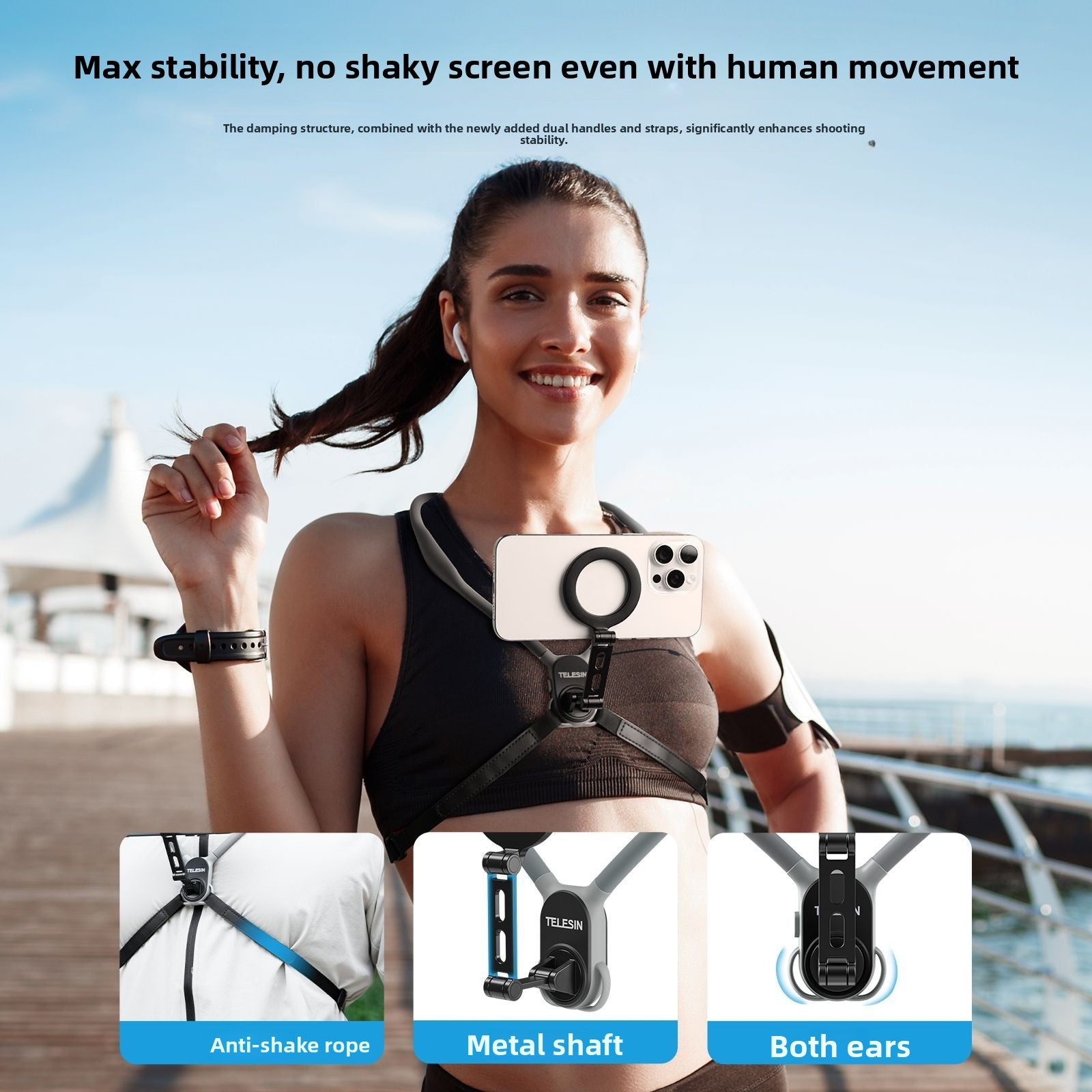 Telesin Magsafe Magnetic Neck Mount for Mobile Phone filming