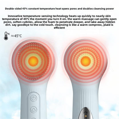 Temperature Sensing Silicone Facial Cleansing Brush
