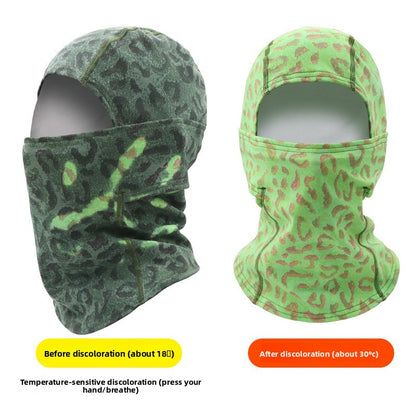 Temperature-sensitive respiratory discoloration headgear