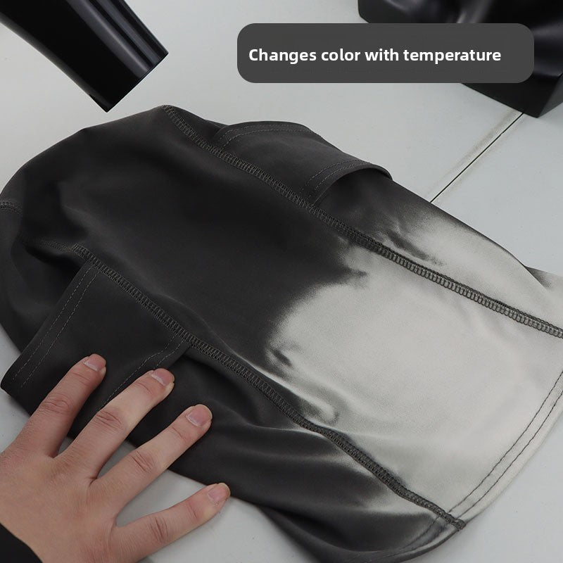 Temperature-sensitive respiratory discoloration headgear
