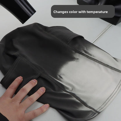 Temperature-sensitive respiratory discoloration headgear