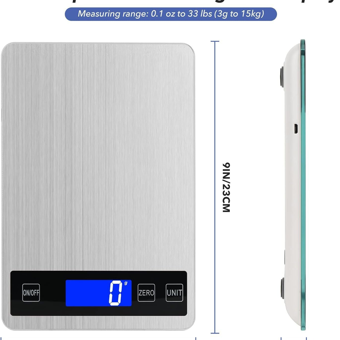 Tempered Glass Electronic Kitchen Scale