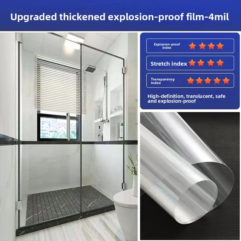 Tempered Glass Explosion-Proof Safety Film for Bathroom Doors