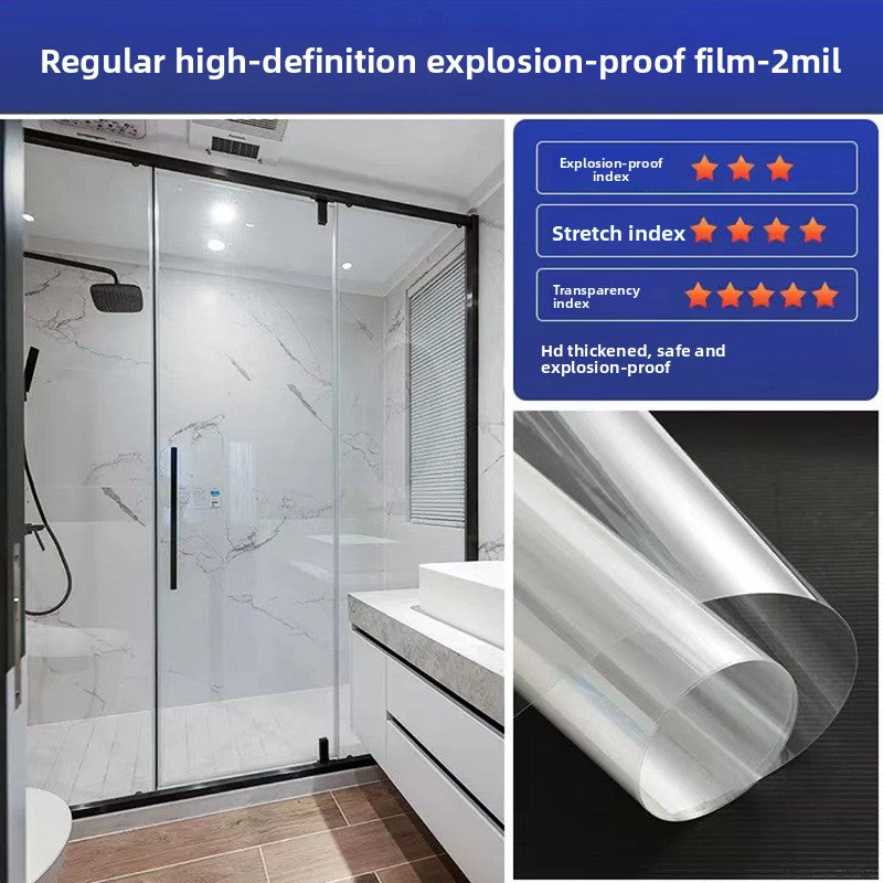 Tempered Glass Explosion-Proof Safety Film for Bathroom Doors