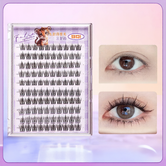 Ten rows of glue-free false eyelashes