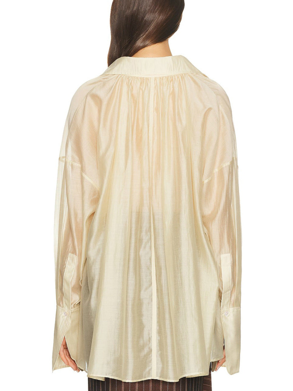 Tencel Blend V-Neck Long Sleeve Shirt