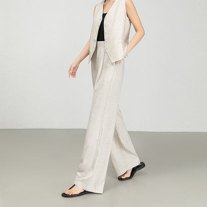 Tencel Linen Wide Leg Pants