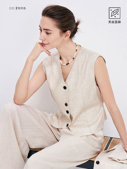 [Tencel] Navigare Italian Dinghy Summer Casual Women's Vest Short vest Outwear