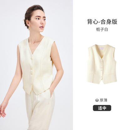 [Tencel] Navigare Italian Dinghy Summer Casual Women's Vest Short vest Outwear
