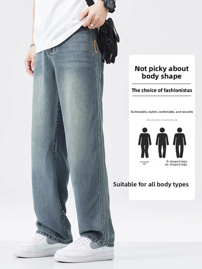 Tencel Ultra-Thin Mens Loose Straight Leg Jeans