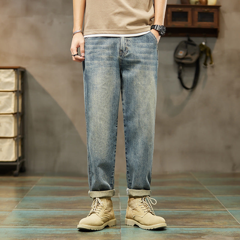 Tencel Ultra-Thin Mens Loose Straight Leg Jeans