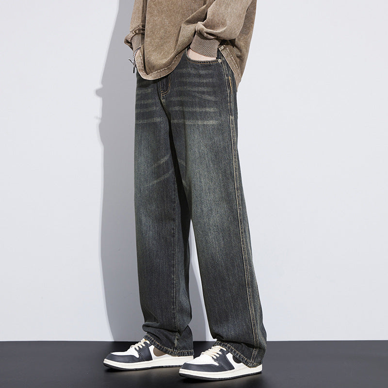 Tencel Ultra-Thin Mens Loose Straight Leg Jeans