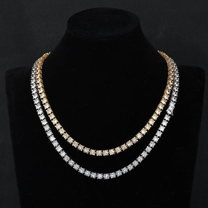 Tennis Chain Zircon Necklace Hip Hop Jewelry