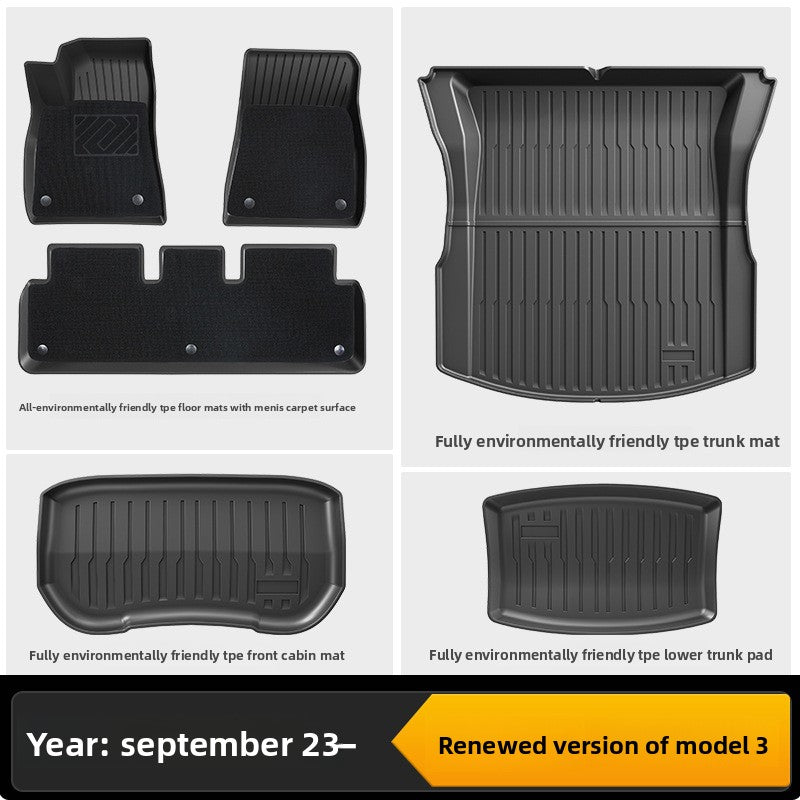 Tesla Model 3 Y Custom Fit All-Weather TPE Floor Mats