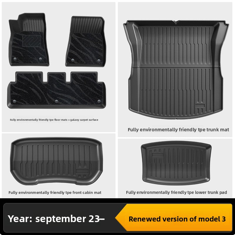 Tesla Model 3 Y Custom Fit All-Weather TPE Floor Mats