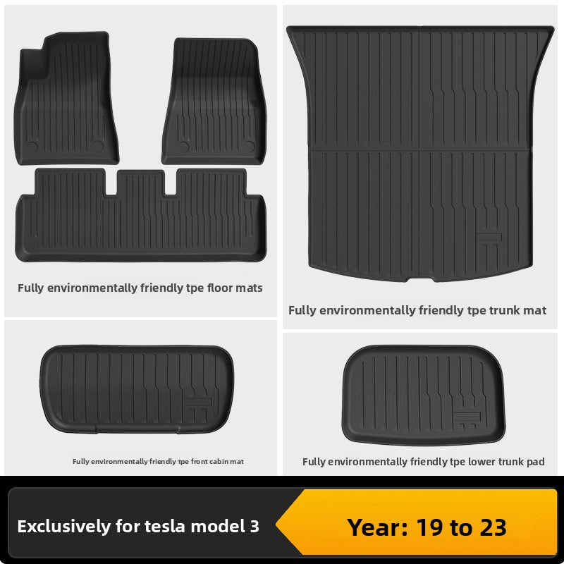 Tesla Model 3 Y Custom Fit All-Weather TPE Floor Mats