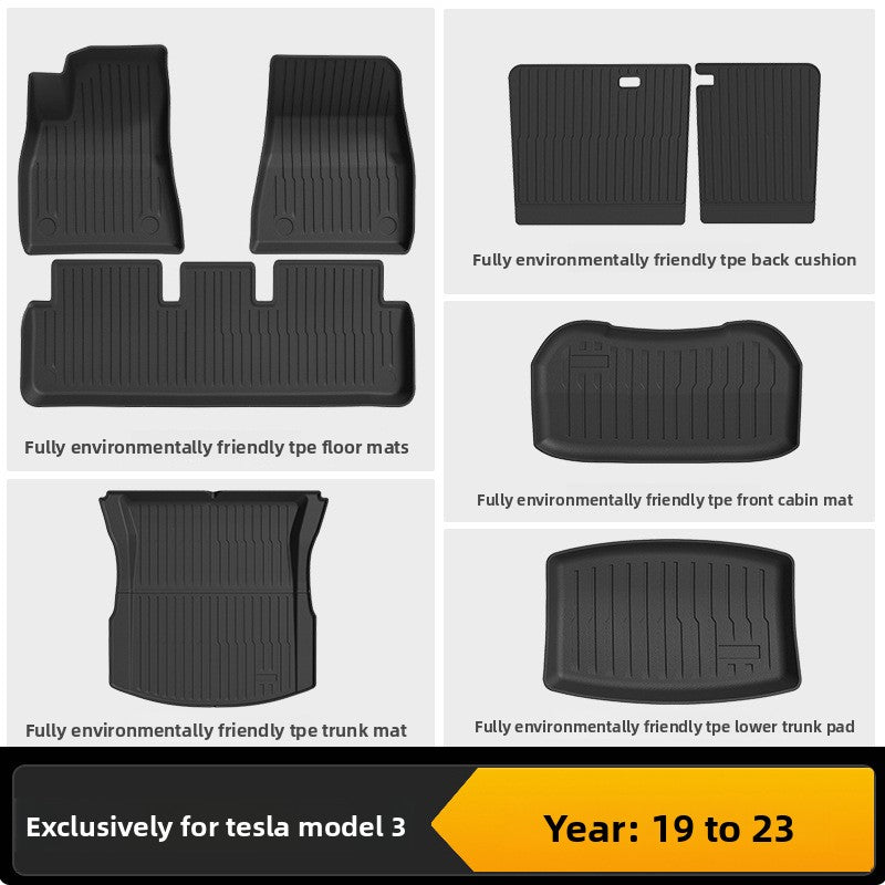 Tesla Model 3 Y Custom Fit All-Weather TPE Floor Mats