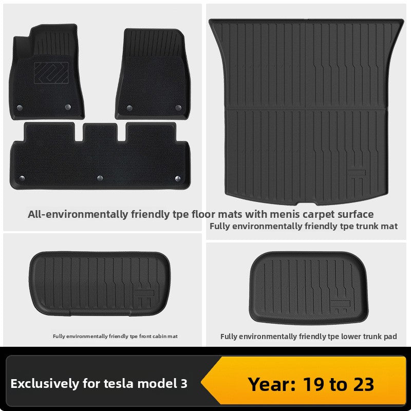 Tesla Model 3 Y Custom Fit All-Weather TPE Floor Mats