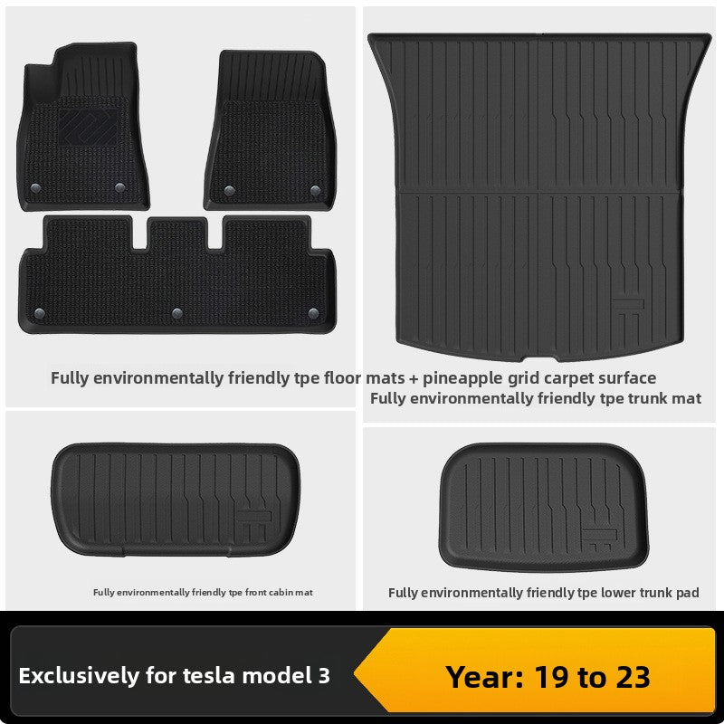 Tesla Model 3 Y Custom Fit All-Weather TPE Floor Mats