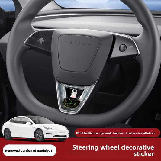 Tesla Steering Wheel Decorative Sticker