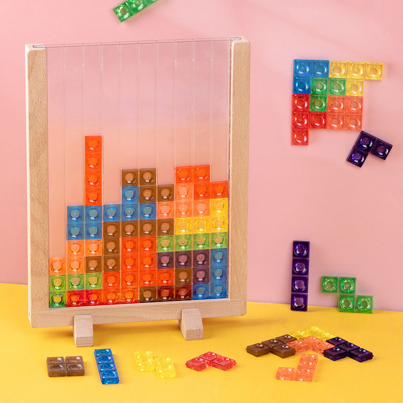 Tetris Building Blocks Puzzle Educational Wooden Toy