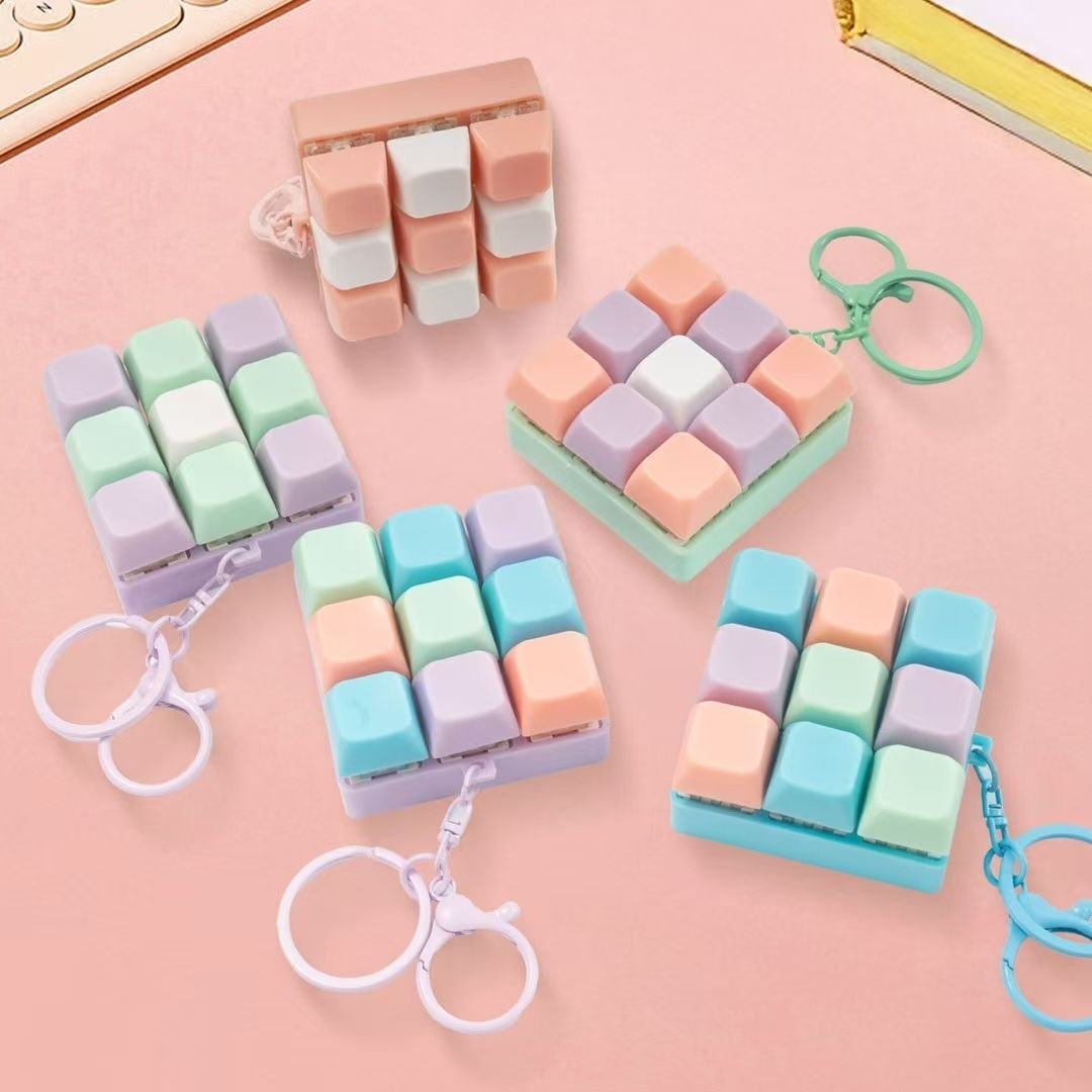 Tetris Button Decompression Keychain Toy