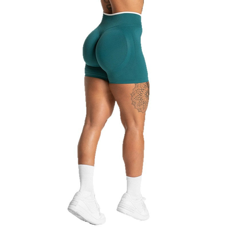 Teveo Contrast Color Shockproof Yoga Set Women Four-Piece Bra Shorts Vest Trousers