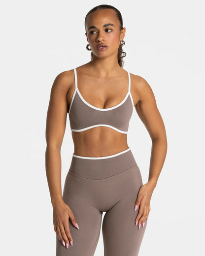 Teveo Contrast Color Shockproof Yoga Set Women Four-Piece Bra Shorts Vest Trousers