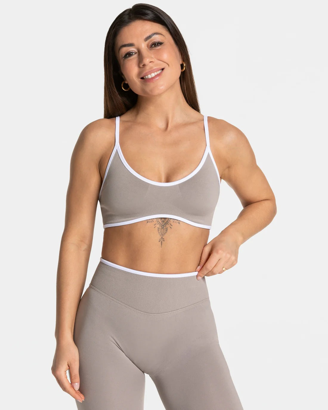 Teveo Contrast Color Shockproof Yoga Set Women Four-Piece Bra Shorts Vest Trousers