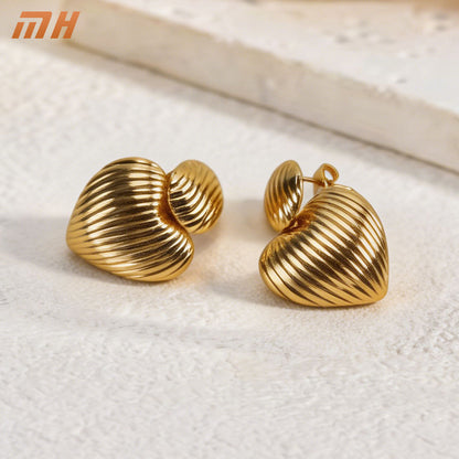 Textured Heart Shape Earrings
