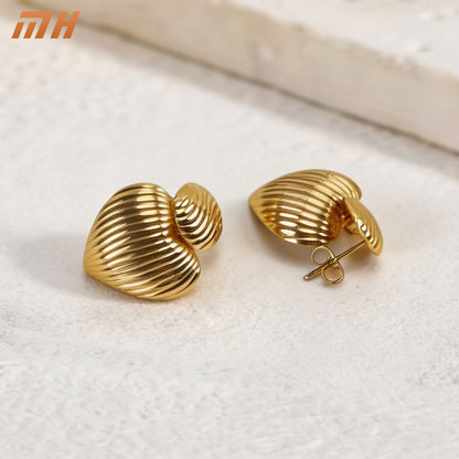 Textured Heart Shape Earrings