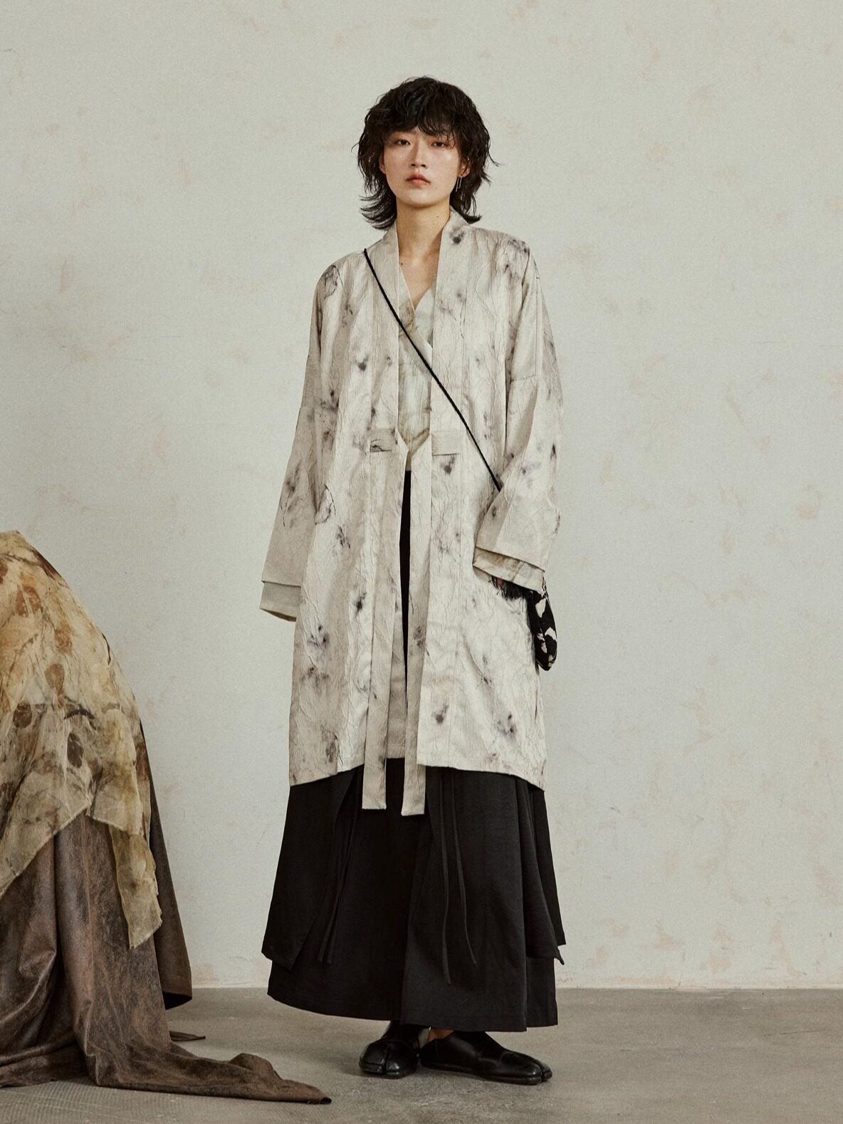 Textured Ink-Dyed Hanfu Style Cardigan