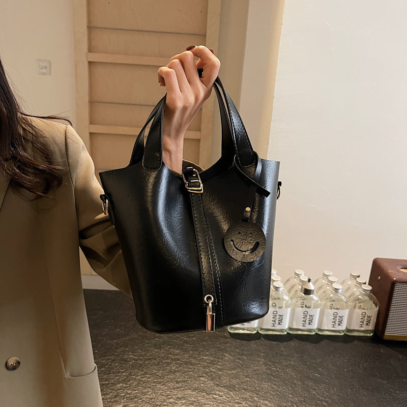 Textured Retro Bucket Bag
