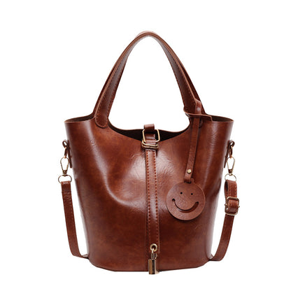 Textured Retro Bucket Bag