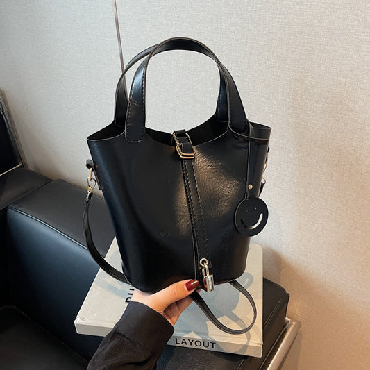 Textured Retro Bucket Bag
