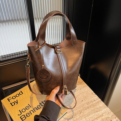 Textured Retro Bucket Bag