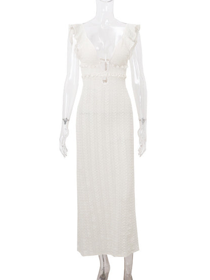 Textured sash dress
