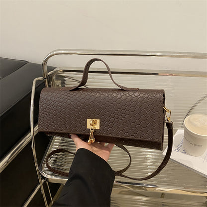 Textured Woven Square Handbag