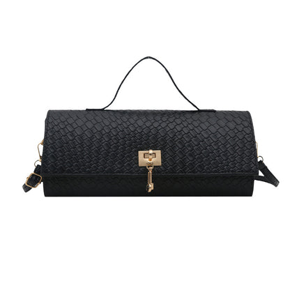 Textured Woven Square Handbag