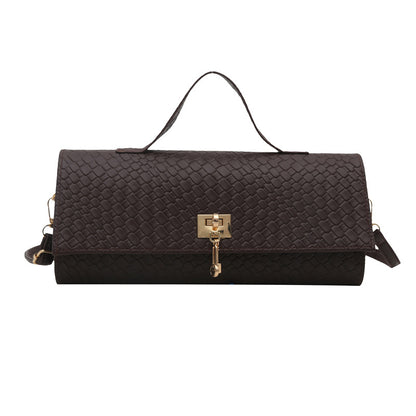 Textured Woven Square Handbag