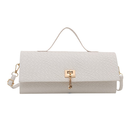 Textured Woven Square Handbag
