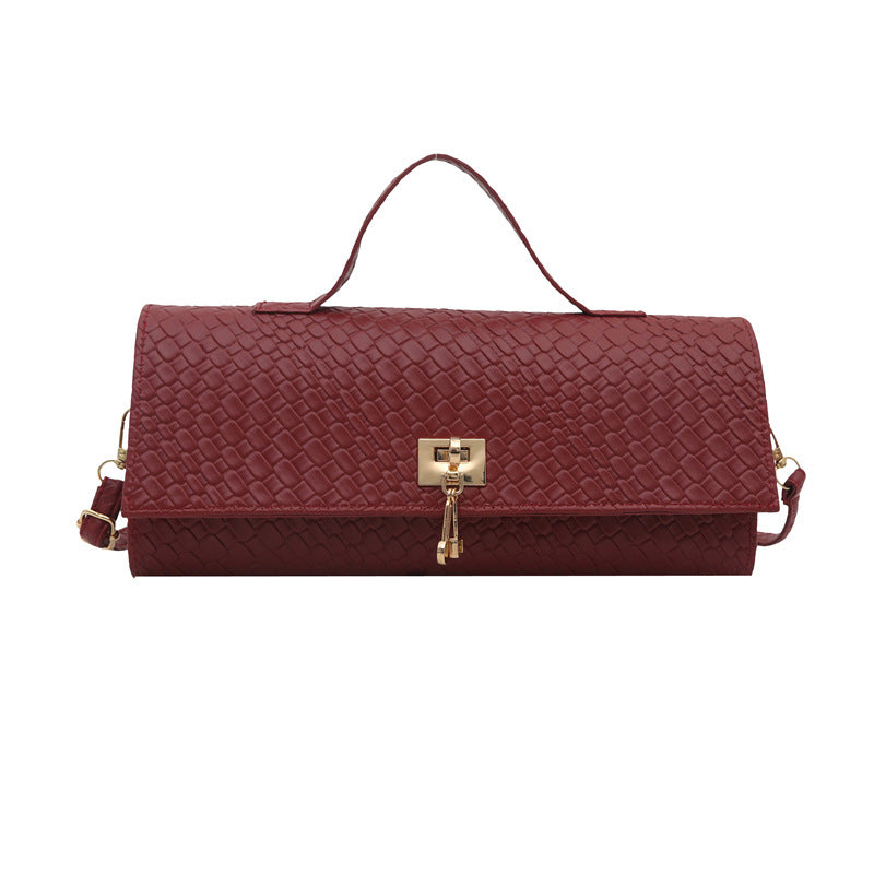 Textured Woven Square Handbag