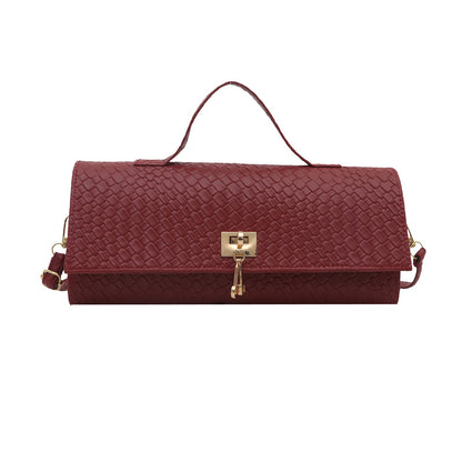 Textured Woven Square Handbag