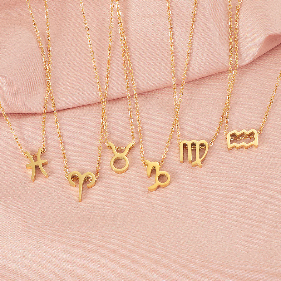 The 12 zodiac sign necklaces and collarbone chains