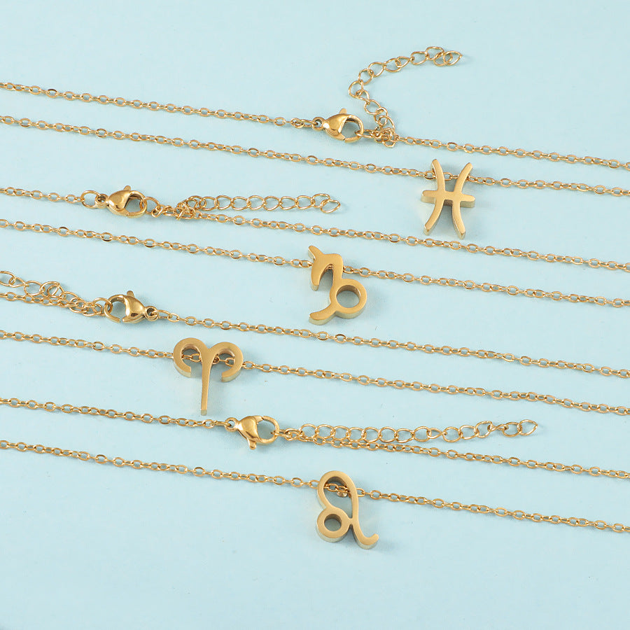 The 12 zodiac sign necklaces and collarbone chains