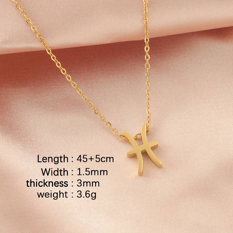 The 12 zodiac sign necklaces and collarbone chains