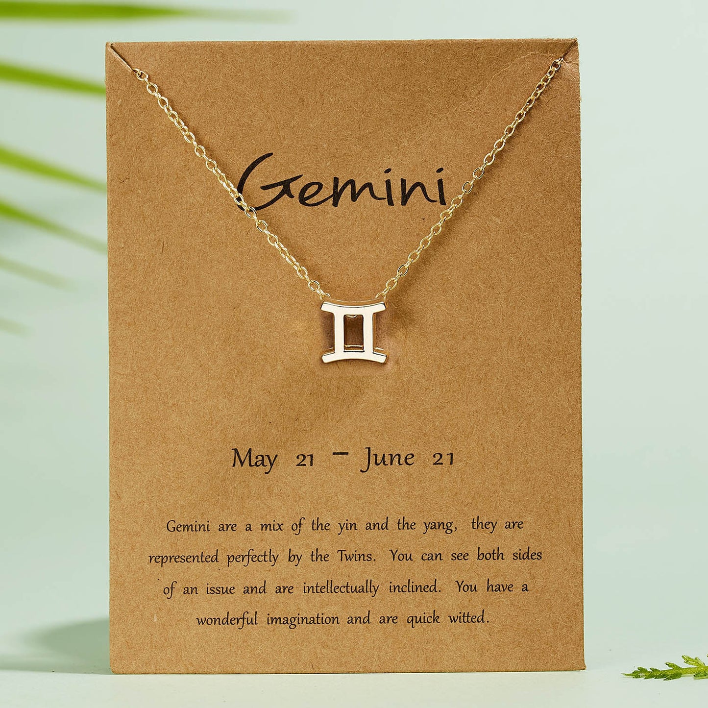 The 12 zodiac signs water diamond paper card necklace is a versatile collarbone chain