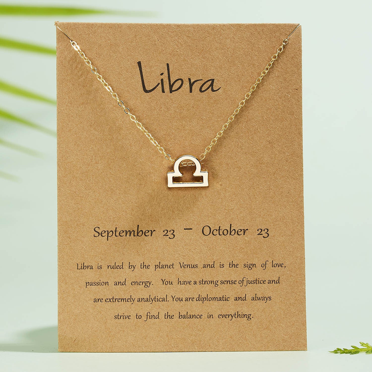 The 12 zodiac signs water diamond paper card necklace is a versatile collarbone chain